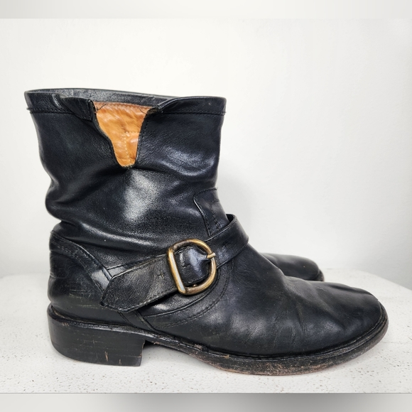 Fiorentini + Baker Eli Eternity Biker Boots Black Leather Ankle Boots Size 6 - Picture 3 of 12
